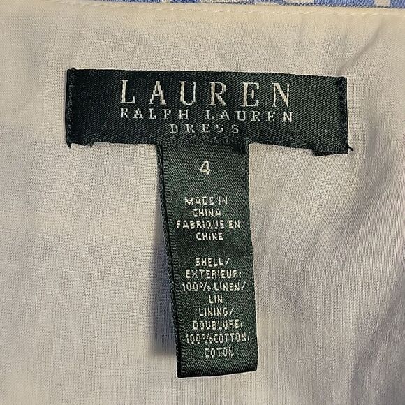 RALPH LAUREN PLEATED WRAP V-NECK SLEEVELESS HIDDEN SIDE ZIPPER DRESS - Picture 12 of 12